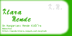 klara mende business card